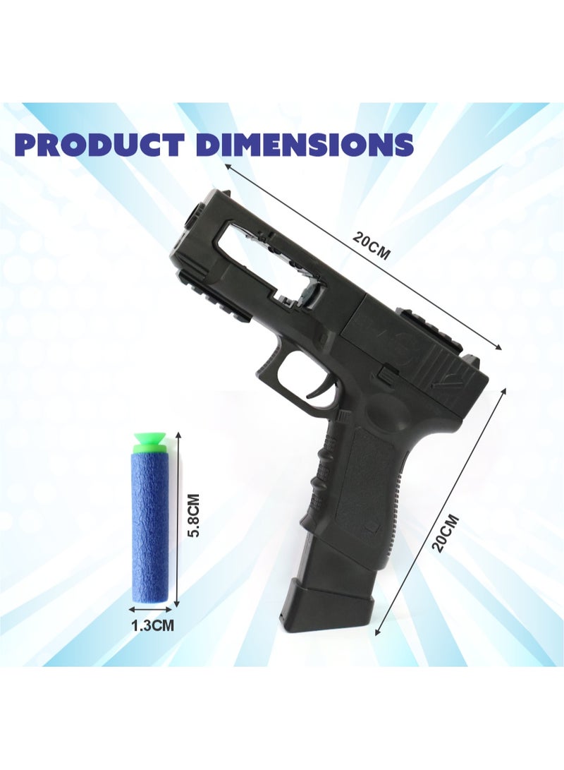 Chanak Automatic 30 rapid fire black commando dart gun, include 30 soft suction foam bullets with 20 bullet strips, rechargeable gun for kids, with carrying briefcase boys & girls above 3 years. - Image 2