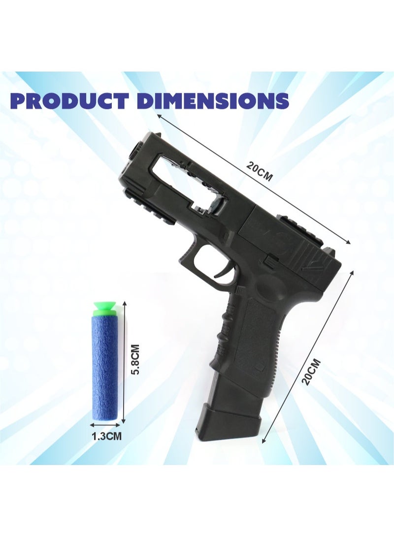 Chanak Automatic 30 rapid fire black commando dart gun, include 30 soft suction foam bullets with 20 bullet strips, rechargeable gun for kids, with carrying briefcase boys & girls above 3 years. - Image 3