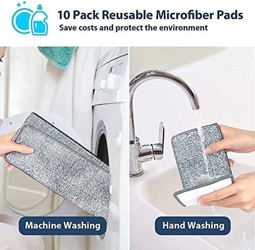 DIANTHE Mop Heavy Quality Floor Mop with Bucket Flexible Kitchen tap Flat Squeeze Cleaning Supplies 360 Flexible Mop Head2 Reusable Pads Clean Home Floor Cleaners - Image 3