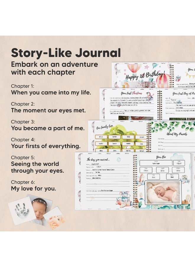 KeaBabies Craft Baby First Years Memory Book, Baby Keepsake Album, Wonderland - Image 3
