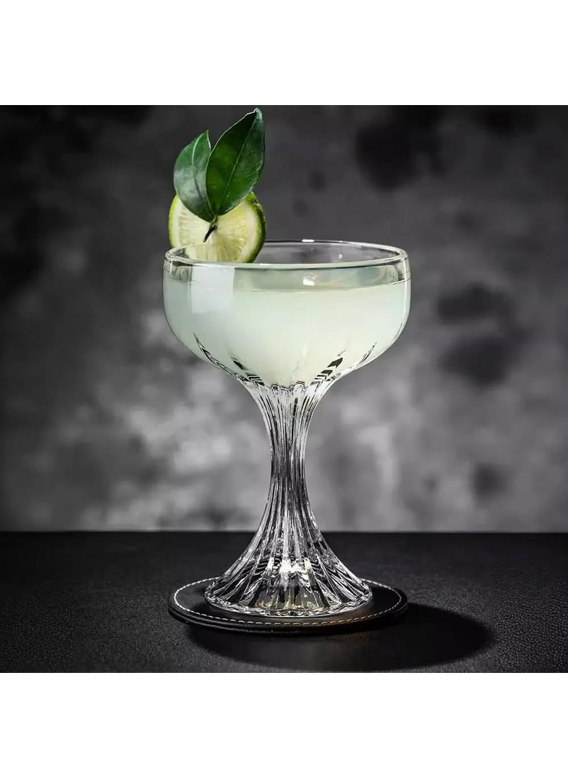 BLISS START BLISS START Cocktail Clear Glasses Vintage Champagne Glass with Design are Used in Wine Glass Mocktail Whiskey for Home Restaurants Wedding Party Hotels for Drinking Champagne 180 MLPack of 6  - Image 2