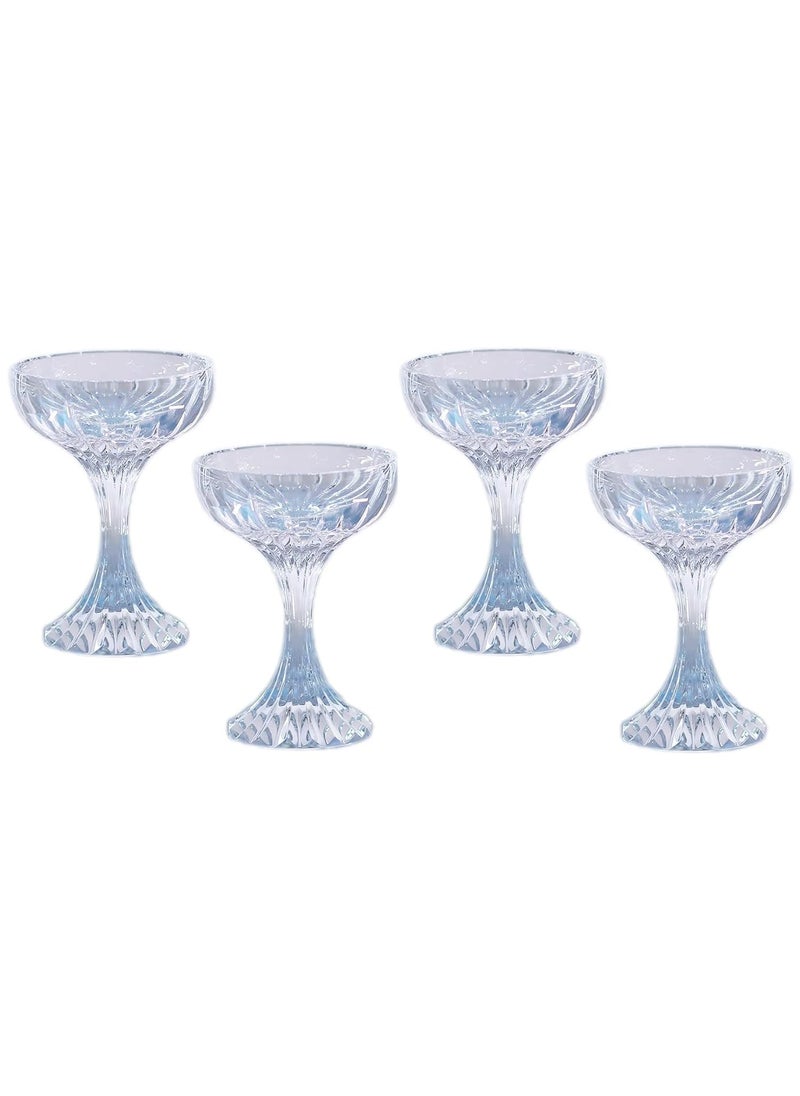 BLISS START BLISS START Cocktail Clear Glasses Vintage Champagne Glass with Design are Used in Wine Glass Mocktail Whiskey for Home Restaurants Wedding Party Hotels for Drinking Champagne 180 MLPack of 6  - Image 1