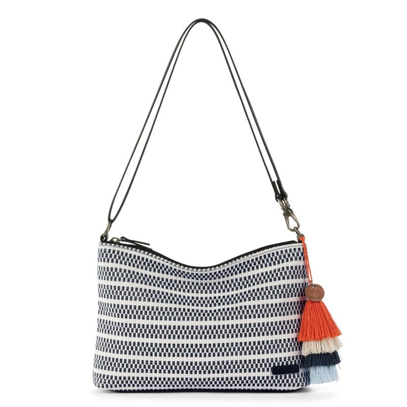 Sakroots Lumi Convertible Crossbody Purse - Women's 3-in-1 Handbag for Everyday & Travel -Small Clutch Bag With Zipper - Black & White Woven - Image 1