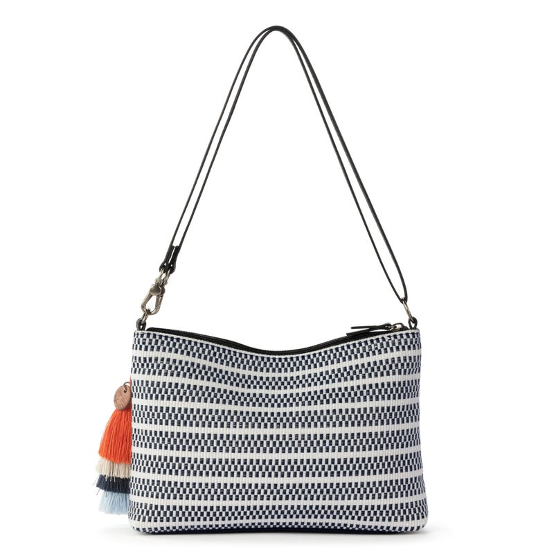 Sakroots Lumi Convertible Crossbody Purse - Women's 3-in-1 Handbag for Everyday & Travel -Small Clutch Bag With Zipper - Black & White Woven - Image 5