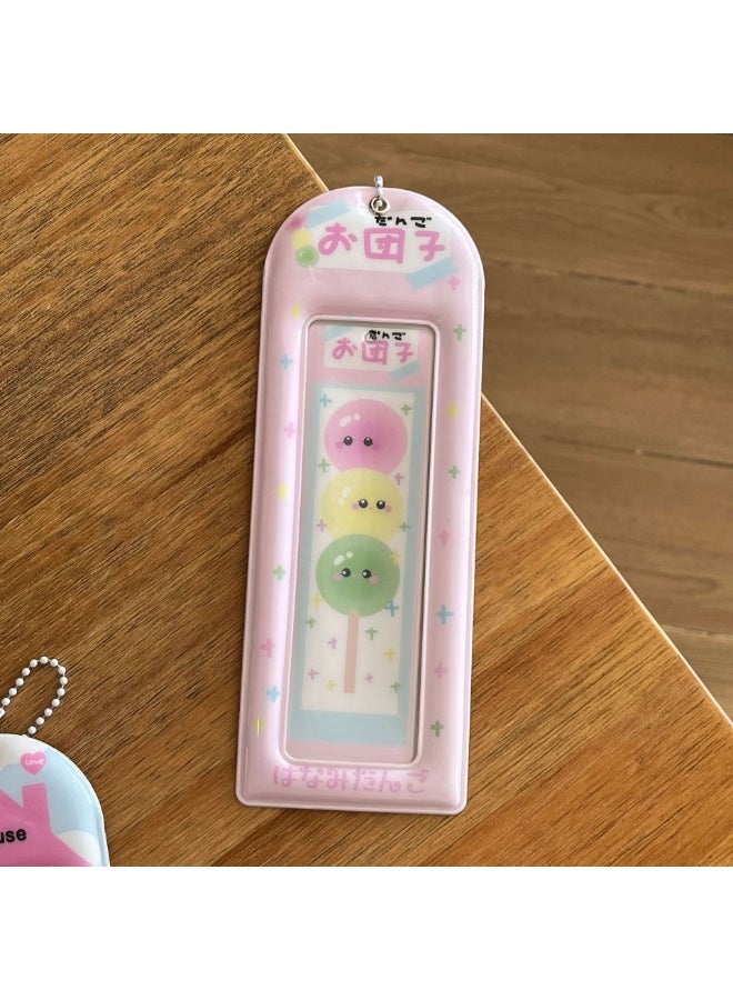 NIBEMINENT 1 - Piece House Life Four Patterns Kpop Photo Card Holder Pendant Key Chain ID Badge Holder ID Card Holder Photo Card Protector for School ID Office ID Access Card for Women Girls - Image 1