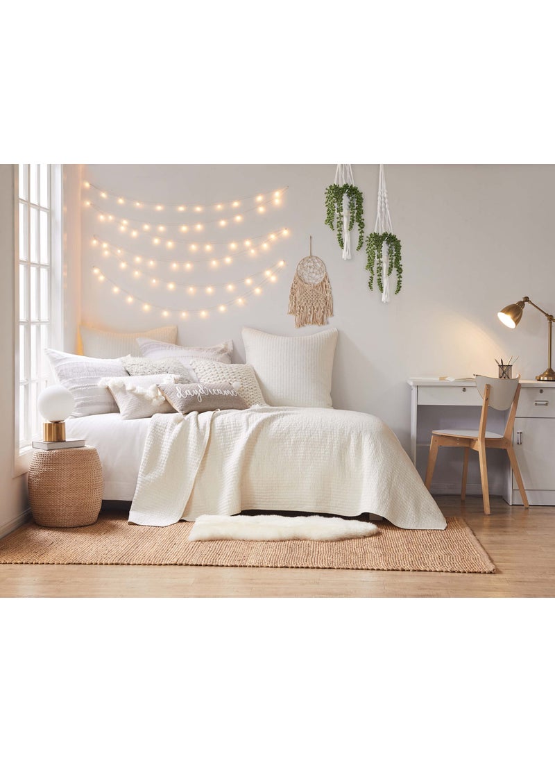 Levtex Home Levtex Home  Cross Stitch Cream Quilt Set  TwinTwin XL Quilt  One Standard Pillow Sham  Cross Stitched Pattern  Quilt Size 68x86in and Pillow Sham Size 26x20in  Reversible  Cotton Fabric 