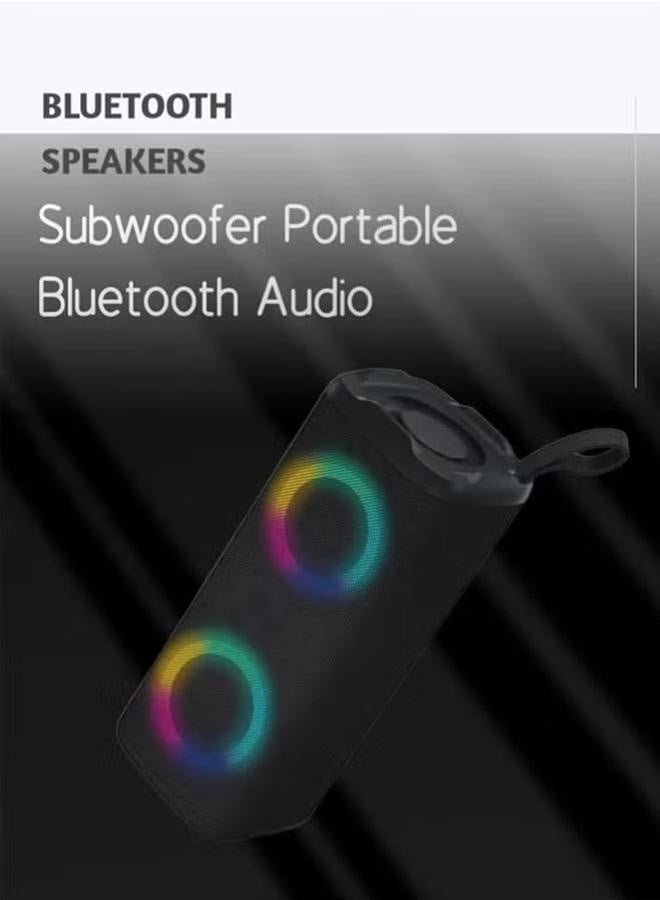Portable Bluetooth Wireless Speaker with LED Melody with High Volume Stereo Sound Support USB Outdoor RGB Wireless Stereo Round Speaker Surround Sound for Home Party Outdoor Picnic - Image 3