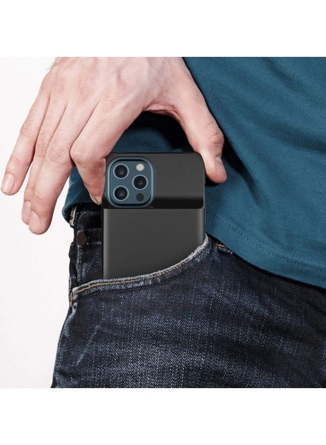 NIBEMINENT Protective Battery Case Cover For Apple iPhone 12 Pro Max 4500mAh Black - Image 4