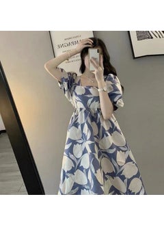 Maternity Dress Summer Fashion Mid-Length Printed Bubble SleeveBlue Blue - pzsku/Z6C38CA402D22D2543D58Z/45/_/1727184709/c46a3fe2-b513-42a8-b27d-dced6cf63d08