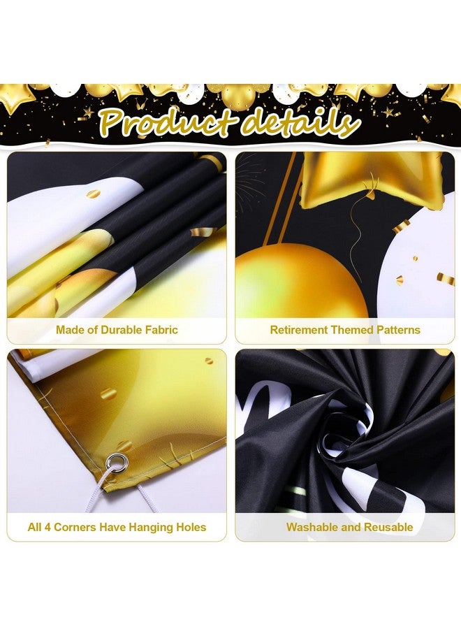 Frienda Retirement Farewell Party Decorations Beginning of a New Chapter Decor Retirement Banner for Party Sign Extra Large Black Gold Backdrop for Miss You Going Away, 71 x 43 Inch - Image 3