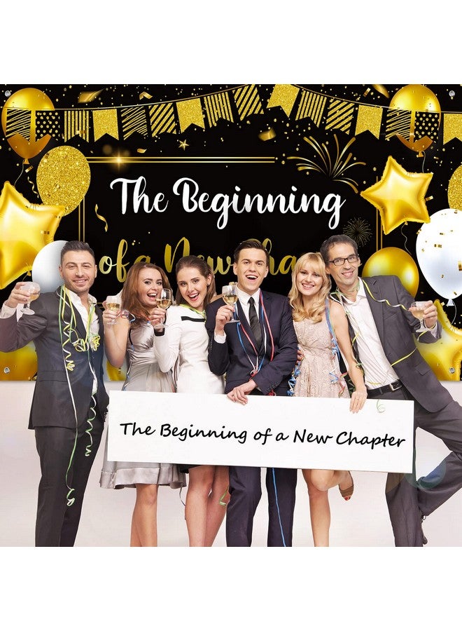 Frienda Retirement Farewell Party Decorations Beginning of a New Chapter Decor Retirement Banner for Party Sign Extra Large Black Gold Backdrop for Miss You Going Away, 71 x 43 Inch - Image 5