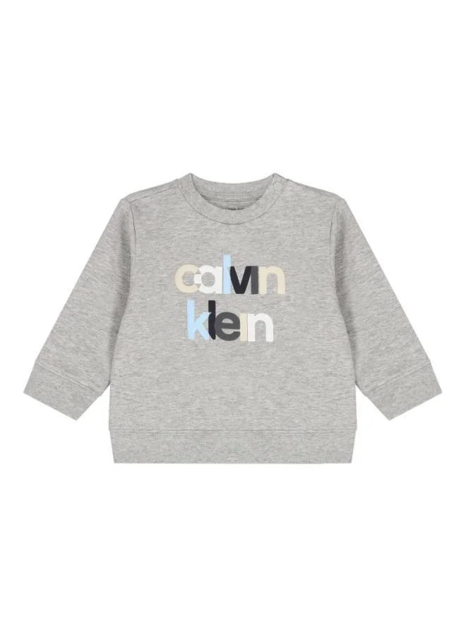 Calvin Klein Jeans grey Newborn Fleece Logo Tracksuit  | Best Price UAE