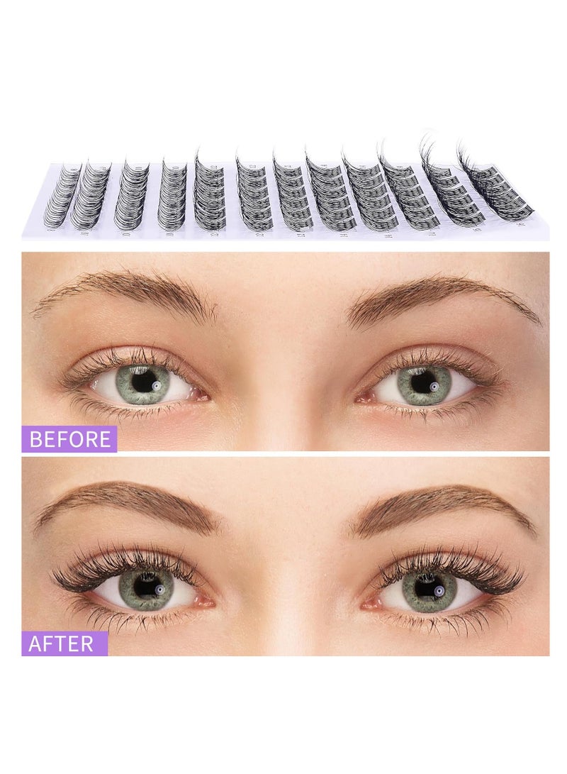 72 Pcs Lash Clusters Eyelash Extensions Wispy False Eyelashes Lash Clusters DIY Eyelash Extensions Individual False Eyelashes for Women 02