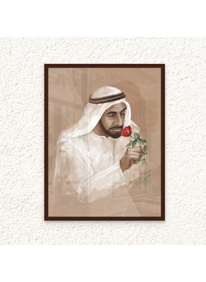 آرت دیکور  ديكور فني مؤطر للفنون الجميلة للشيخ زايد بن سلطان آل نهيان صورة الإمارات العربية المتحدة جدار الفن طباعة جدار ديكور للمنزل غرفة المعيشة المكتب والهدايا - Image 1