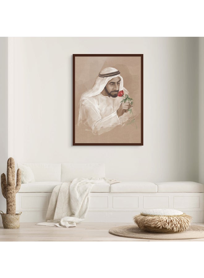 Art Decor Framed Fine Art of Sheikh Zayed Bin Sultan Al Nahyan Portrait UAE Wall Art Print Wall Decor for Home Living Room Office and Gifting - Image 2