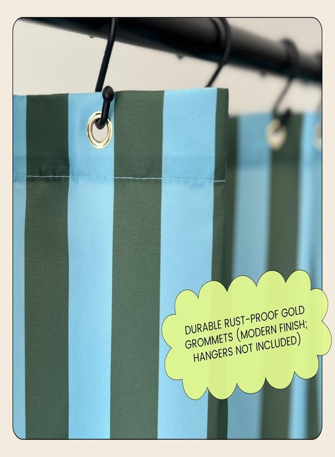 Worthwhile Goods Striped Shower Curtain - Green and Teal Stripes - Modern Coloruful Home Decor - Fabric Shower Curtain for Any Bathroom - 72x72 Inches (Green/Teal Stripes) - Image 5