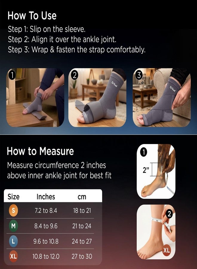 Dr Trust USA 4301 Ankle Binder Support for Men & Women Ankle Brace for Targeted Compression, Pain Relief & Stability, Comfortable Fit Ankle Support for Sprain, Strain, Preventive Care, Overuse Ankle Care, Large - Image 5