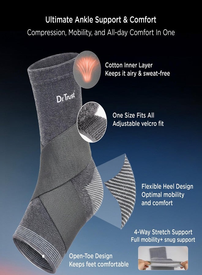 Dr Trust USA 4301 Ankle Binder Support for Men & Women Ankle Brace for Targeted Compression, Pain Relief & Stability, Comfortable Fit Ankle Support for Sprain, Strain, Preventive Care, Overuse Ankle Care, Large - Image 4