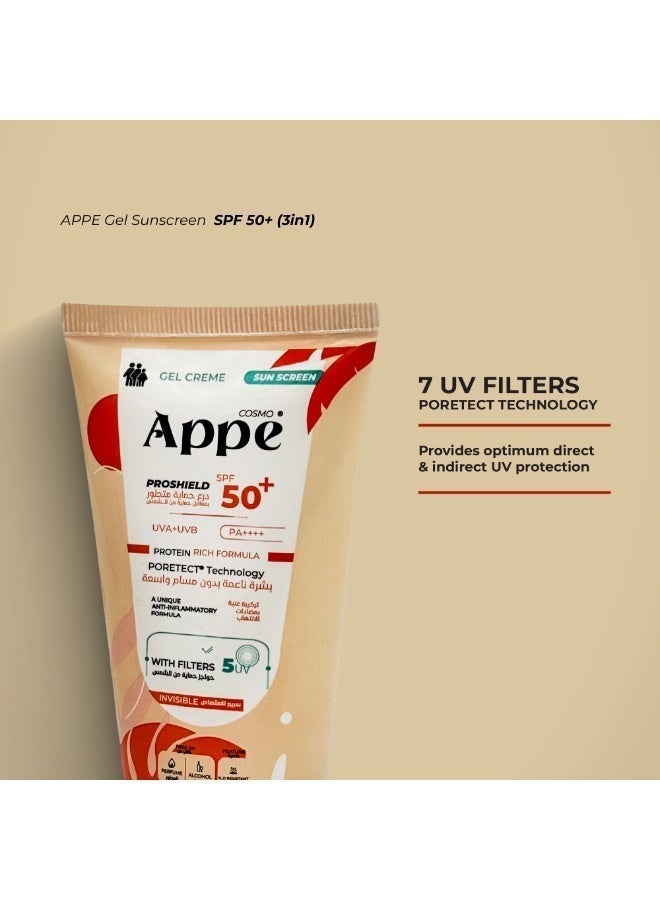 Cosmo APPE Proshield SPF 50+ Gel Creme Sunscreen 60ml - Invisible & Matte Finish - UVA/UVB PA++++ with PORETECT Technology - Alcohol & Perfume Free - Image 2