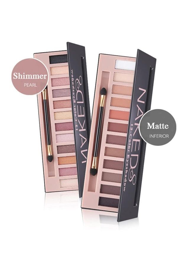 Bestland 2 Pack 12 Colors Makeup Nude Colors Eyeshadow Palette Natural Nude Matte Shimmer Glitter Pigment Eye Shadow Pallete Set Waterproof Smokey Professional Beauty Makeup Kit (2 PCS) - Image 2