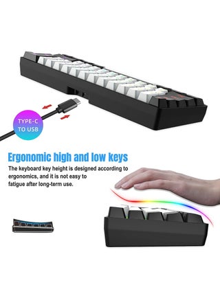 ROCK POW Arabic English 2.4G Wireless Gaming Keyboard and Mouse Combo Include Mini 60% Merchanical Feel RGB Backlit Keyboard Ergonomic Vertical Feel Small Wireless Mouse - view 4