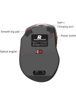ROCK POW Arabic English 2.4G Wireless Gaming Keyboard and Mouse Combo Include Mini 60% Merchanical Feel RGB Backlit Keyboard Ergonomic Vertical Feel Small Wireless Mouse - view 5