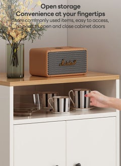 Sharpdo Sharpdo Functional Storage Cabinet for Living Room, Stylish Kitchen Cabinet with Open Space, Minimalist Bedroom Nightstand, 60 * 34 * 56cm  - Image 2