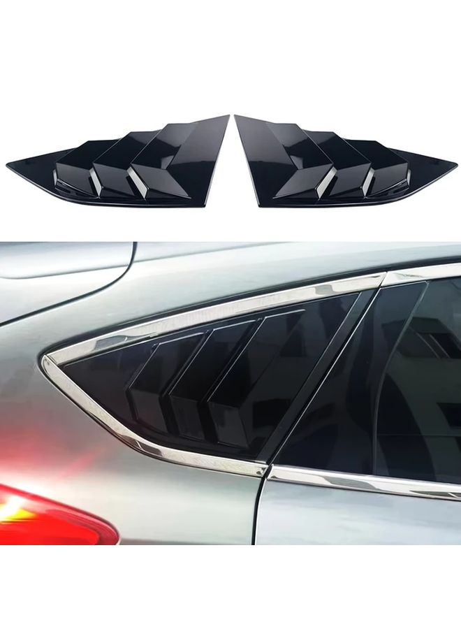 For Ford Focus ST RS MK3 SE 2012 2018 Sports Sedan Car Exterior Rear Window Shutter Vent Shade Matt Black Stylish ABS Decorative Louver Enhanced Aerodynamics Privacy Sleek Car Accessory Durable Carbon Fiber Texture Automotive Part - Image 1