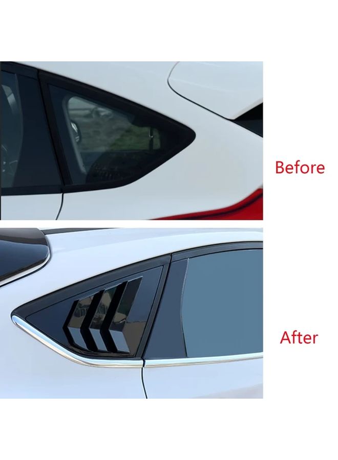 For Ford Focus ST RS MK3 SE 2012 2018 Sports Sedan Car Exterior Rear Window Shutter Vent Shade Matt Black Stylish ABS Decorative Louver Enhanced Aerodynamics Privacy Sleek Car Accessory Durable Carbon Fiber Texture Automotive Part - Image 5