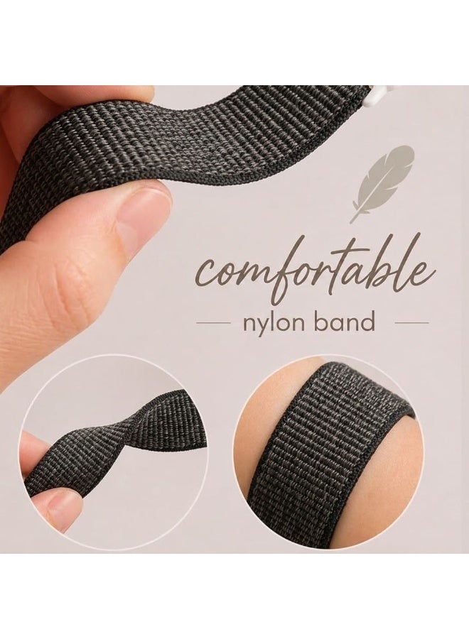 CATANES Breathable Nylon Sport Loop Band Compatible with Apple Watch 44mm 45mm 46mm 49mm for Women Men, iWatch Wrist Straps for Ultra 3 2, Se, Series 11 10 9 8 7 - dark black grey - Image 4