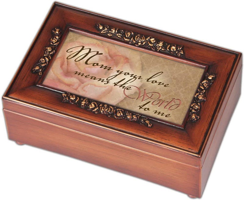 Cottage Garden Cottage Garden Mom Love Means The World Burlwood Petite Rose Jewelry Music Box Plays You are My Sunshine 