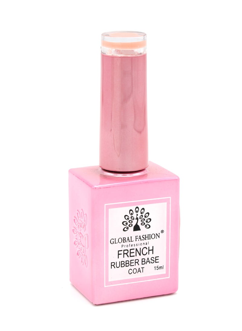 GLOBAL FASHION Global Fashion French Rubber Base Coat 15ml: Long-Lasting, Durable, & Chip-Resistant Gel Nail Polish Base Coat for Manicure and Pedicure | (01)  - Image 3