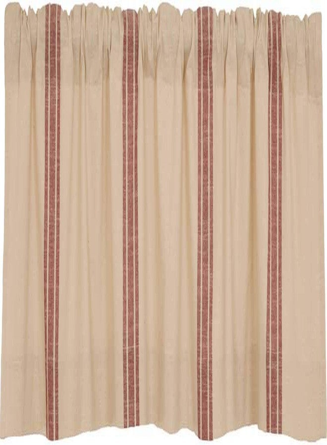 Piper Classics Market Place Red Grain Sack Stripe Valance, 16" x 72", Farmhouse Kitchen Curtain in Brick Red & Natural Cream Feed Sack Stripes - Image 3