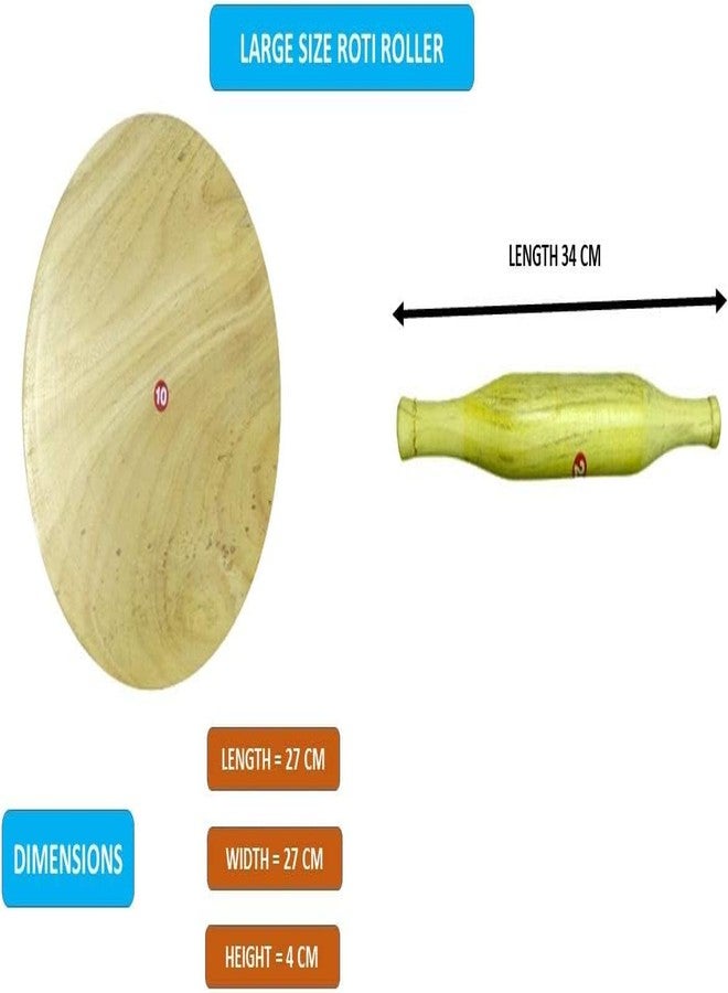 CHILLATAI® Wooden Chapathi Kattai/Rolling Pin Board/Wodden Chakla Large Size 11 Inch (29 CM) - Image 2