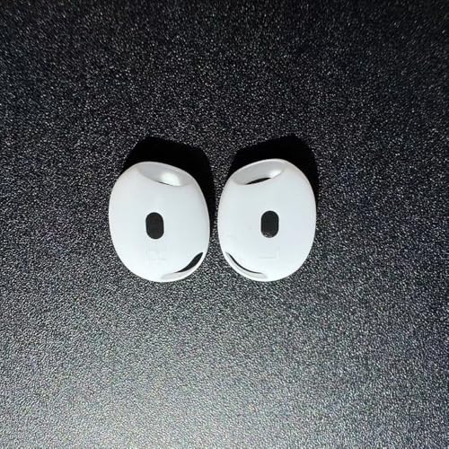 A-Focus [ Fit in Case ] Ear Tips Compatible with AirPods 4 Replacement Ultra Thin Add Grip Tips Anti Slip/Scratch Eartips Earbuds Cover Skin Accessories for New AirPod 4 White 5 Pairs - Image 5