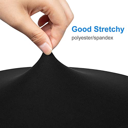 HFATMOS Black Bar Stool Covers Round, 2 Pcs High Stretchy Circle Stool Cover, Soft Seat Slipcover Fit for Stool of Dia 12-15 in - Image 3