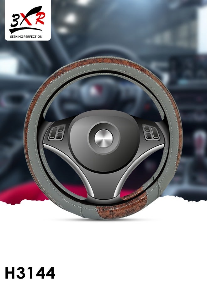 3XR Car Steering Cover Good Grip Dual Tone Steering Wheel Cover Decoration For Universal Cars 3XR-H3144 - Image 1