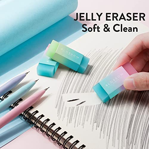 Four Candies Cute Mechanical Pencil Set, 6PCS Pastel Mechanical Pencils 0.5 mm & 0.7mm & 0.9mm with 360PCS Leads, 3PCS Erasers and 9PCS Eraser Refills, Aesthetic Pencils for Girls Writing, Art Drawing - Image 3