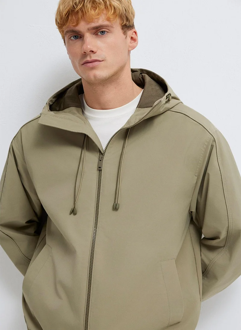 Mavi Hooded Beige Jacket