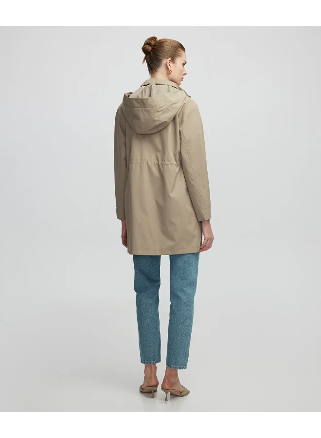 Ipekyol  Regular Fit Concealed Hood Coat for Women | Best Price UAE