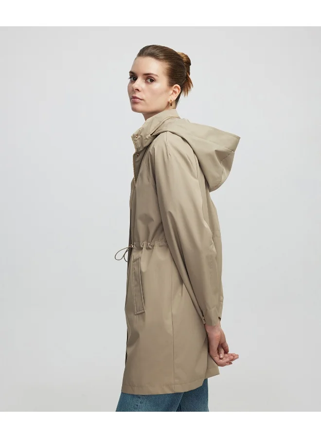 Ipekyol  Regular Fit Concealed Hood Coat for Women | Best Price UAE