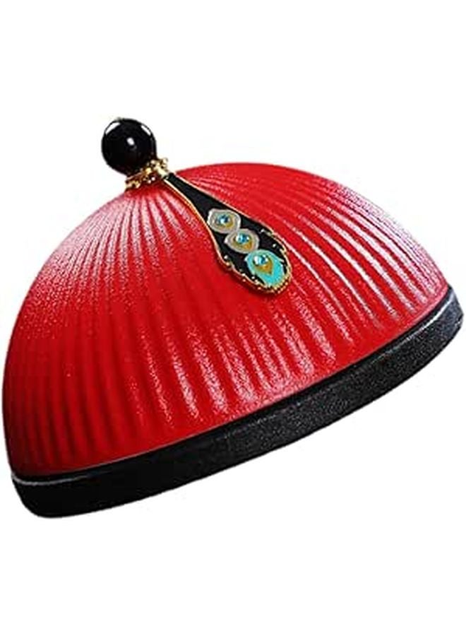 Red Hat Shaped Ashtray with Lid Decorative Desktop Cigarette Container for Office Living Room - Image 1