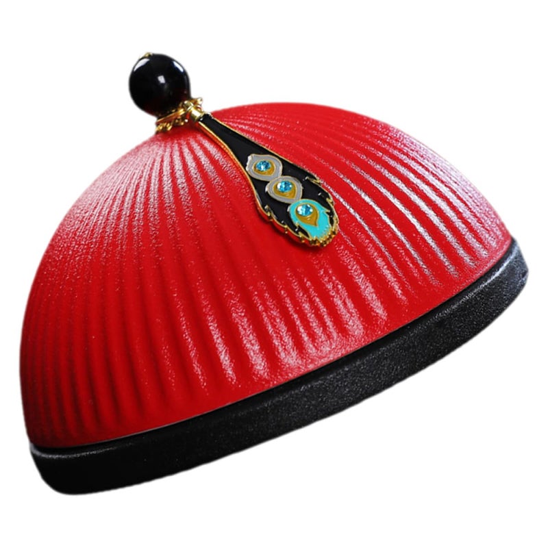 Red Hat Shaped Ashtray with Lid Decorative Desktop Cigarette Container for Office Living Room - Image 2