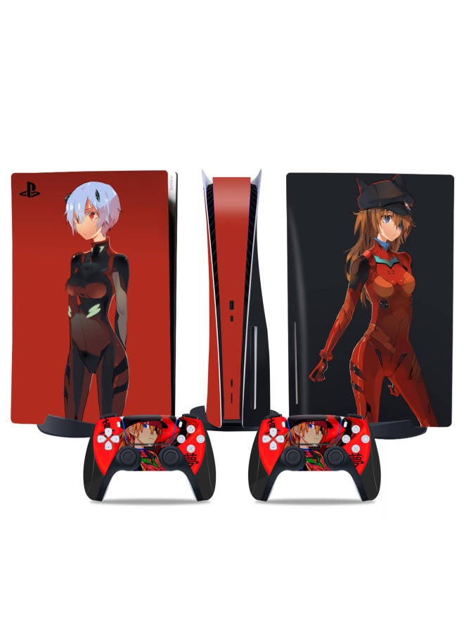 PS5 Sticker Optical Drive Version Digital Version PS5 Protective Film Handle Stickers Japanese Anime Beauty Sticker-Color:TN-DiskPS5-4721 - Image 1