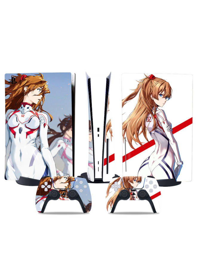 PS5 Sticker Optical Drive Version Digital Version PS5 Protective Film Handle Stickers Japanese Anime Beauty Sticker-Color:TN-DiskPS5-4721 - Image 2