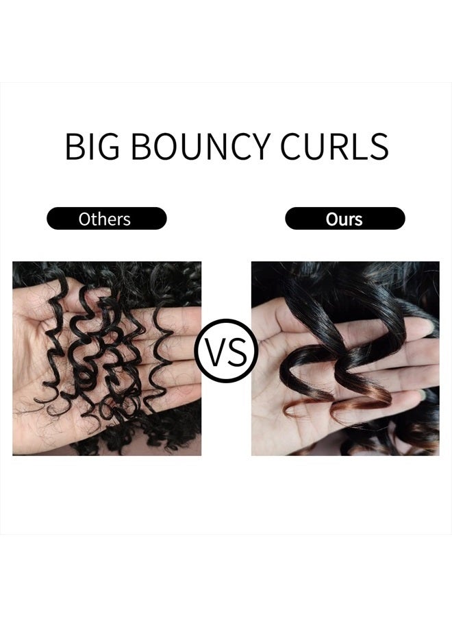 ELIM Curly Wigs for Black Women Mixed Brown Short Kinky Curly Wigs for Women Big Curly Afro Soft Wig with Bangs Heat Resistant Natural Cute Synthetic Wig with Accessories Z014BB - Image 3