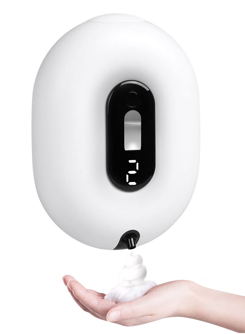 Zikra Automatic Soap Foam Dispenser Wall-Mounted - Touchless Sensor Soap Foam Dispenser, 2 Levels of Adjustable Foam Amount, for Kitchen Bathroom Hotel 280ml/9.5oz (White) - Image 1