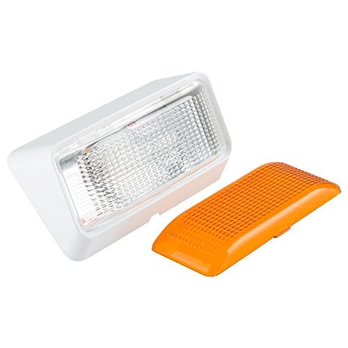 Lumitronics RV 12V LED Outdoor Exterior Porch Light Utility Lighting Fixture - Clear & Amber Lenses Used for Camper Lights (White) - Image 1