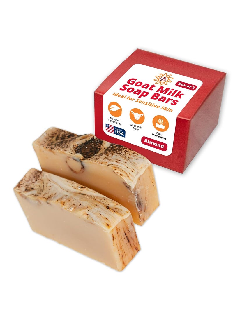 goat milk stuff Goat Milk Stuff ALMOND Goat Milk Soap  Natural Soap Bar Gifts for Men and Women Gentle for both Face and Body Handmade Bar Soap Box of 2 