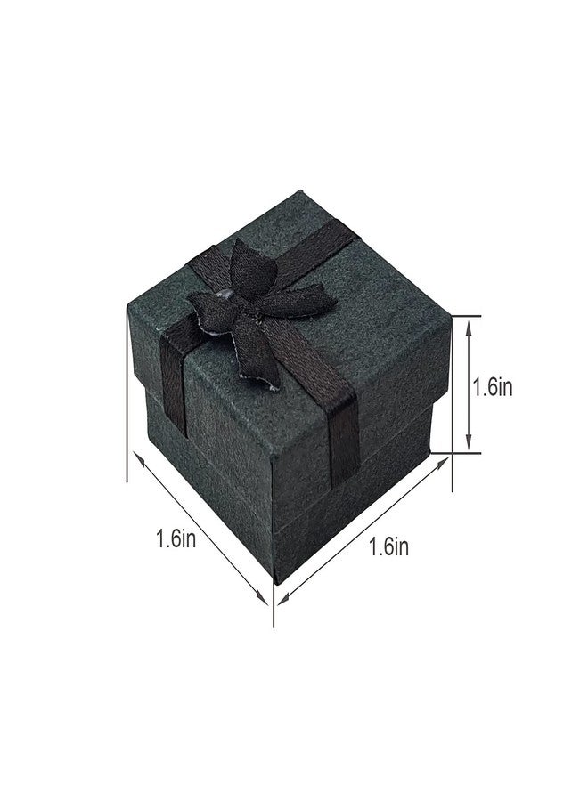 JYNHOOR 24PCS Ring Box for Wedding Ceremony - jewelry gift boxes Ring earrings pendant box Engagement ring box (black) - Image 2